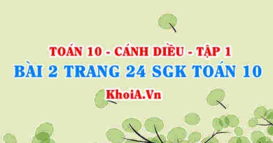 Bài 2 trang 24 SGK Toán 10 tập 1 Cánh Diều